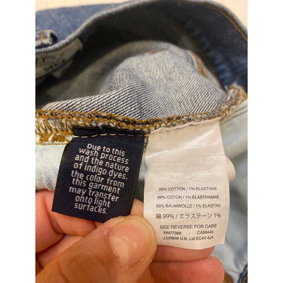 J Crew Jean Shorts Womens Size 26 Blue Cut Off Stretch Raw Hem Ripped Thrashed - Picture 4 of 8